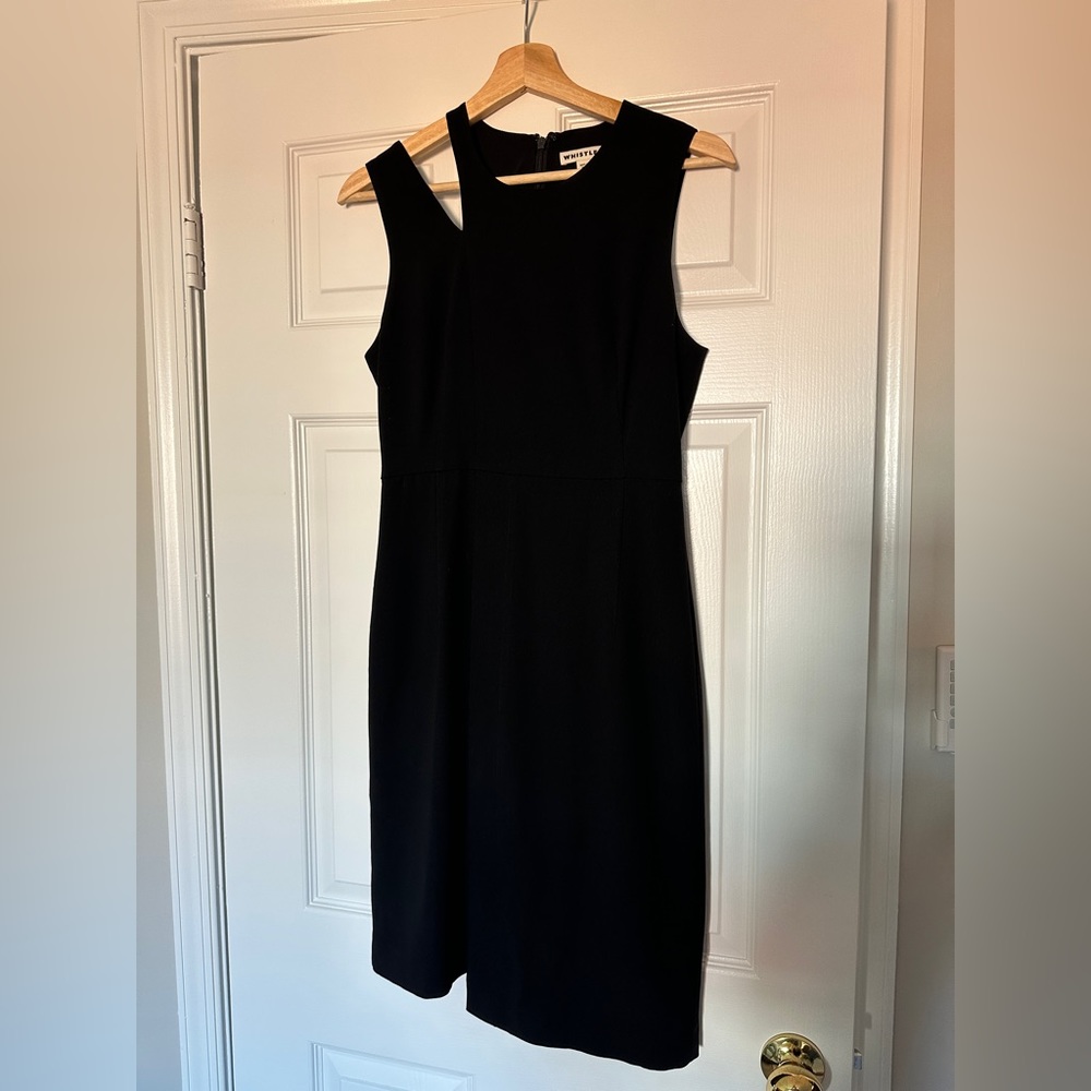 Whistles Black Asymmetrical sleeveless cutout dress 36 FR / 8 UK / 4 US